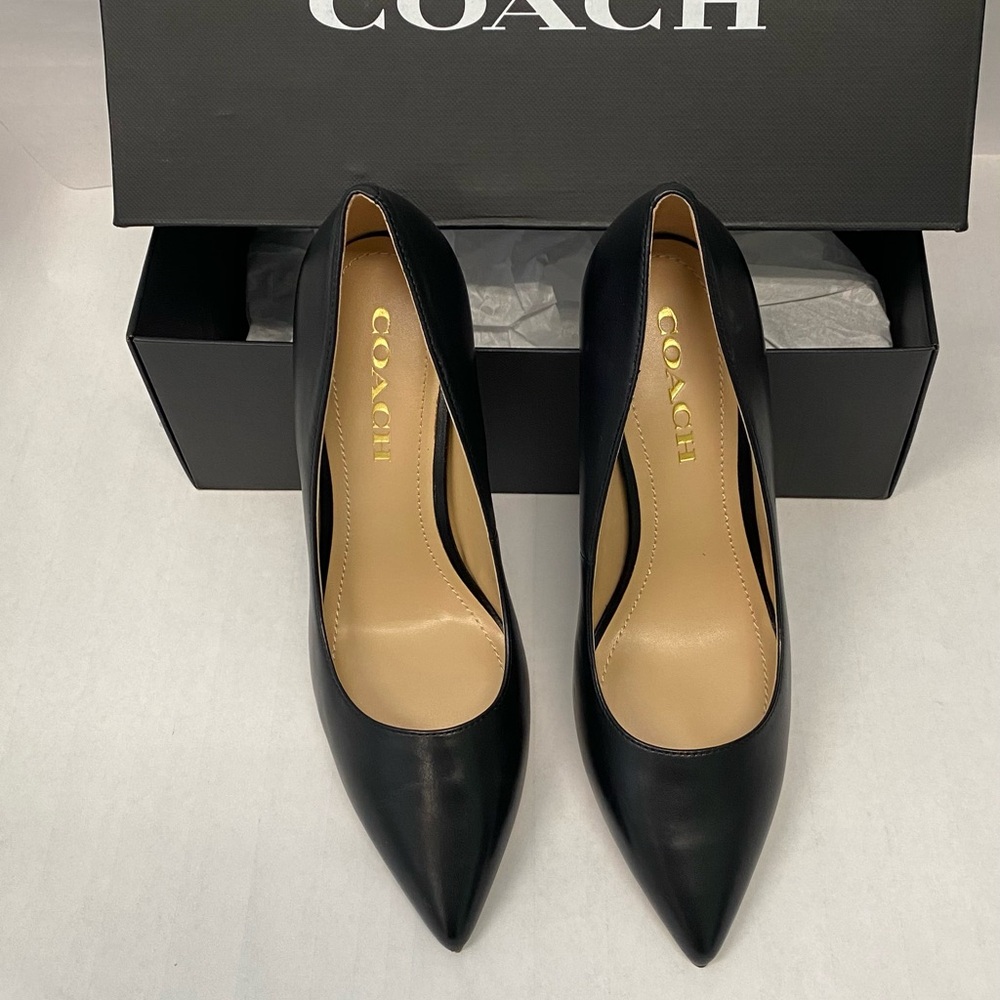 Coach Black Leather Heels